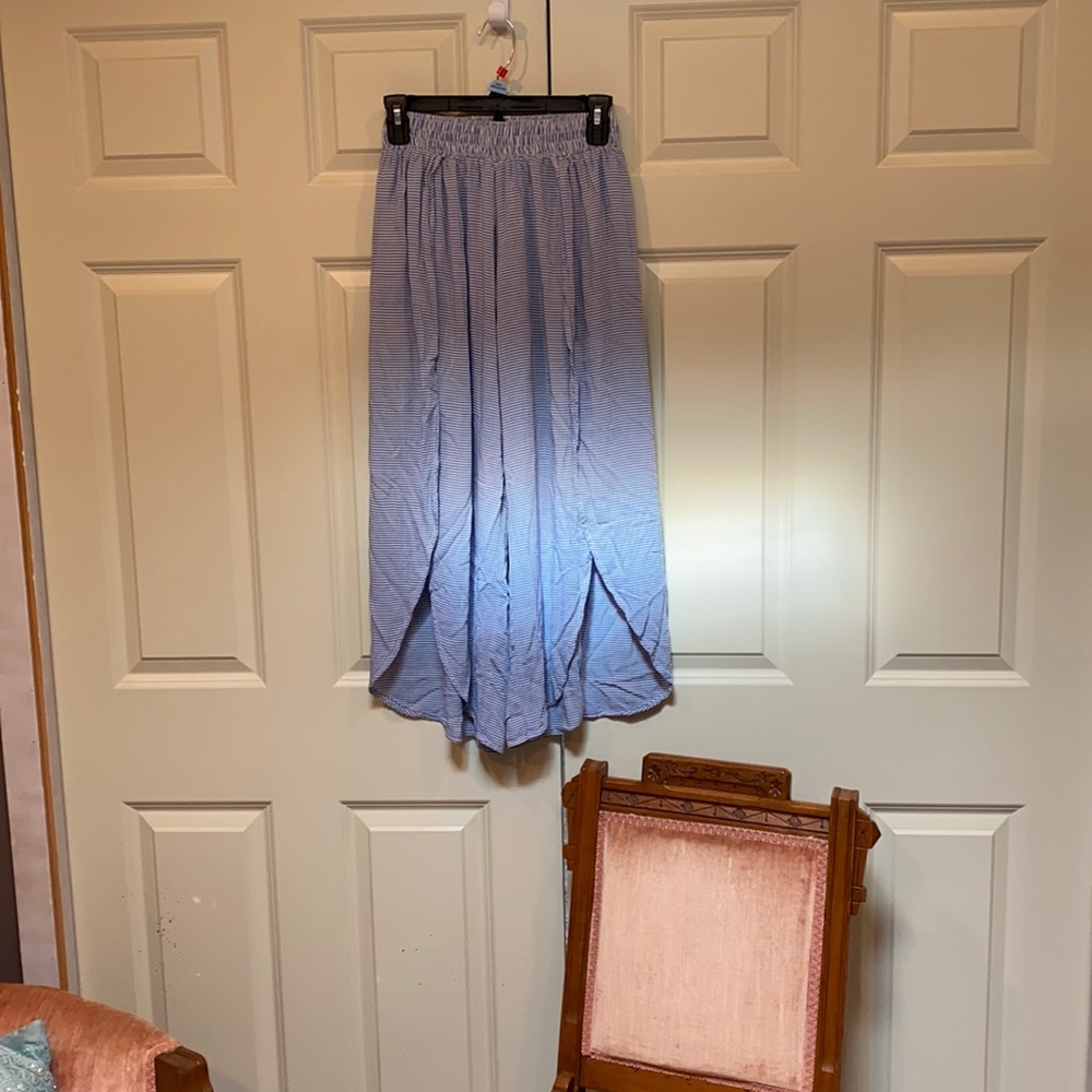 Blue life open front cropped pants